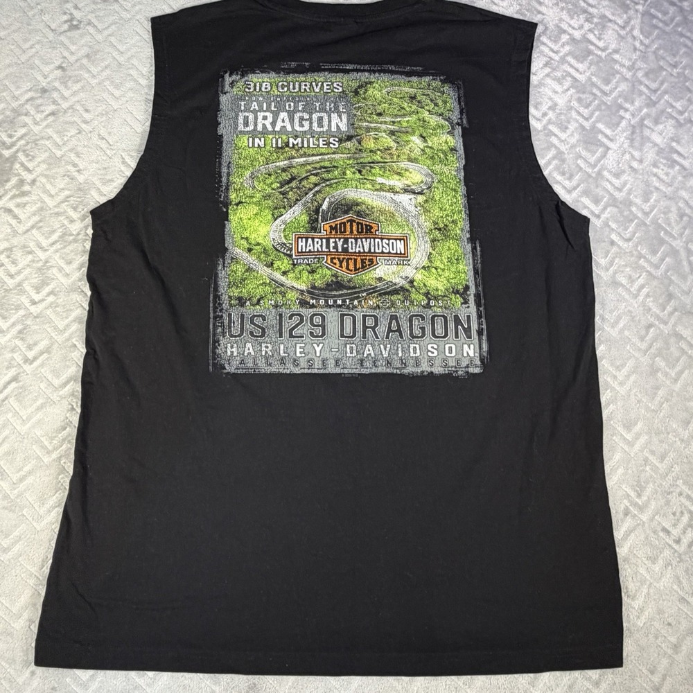 Harley-Davidson Men 3XL Tail Of The Dragon US 129 Sleeveless Muscle Shirt Black